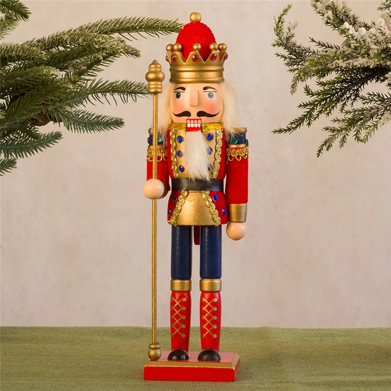 European-style cloth-covered nutcracker puppet Christmas 30CM Christmas wine cabinet set-up decorations