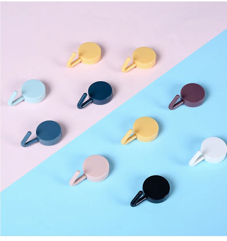 Wall Hooks Adhesive Modern Plastic PVC Strong Wall Adhesive Hooks Kitchen Bathroom Bedroom Wall Hooks