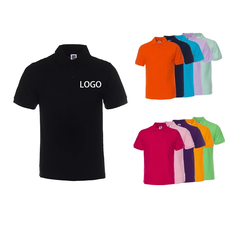 Custom Embroidered Printed Logo 100% Cotton Classic Fit Mens Polo Shirt
