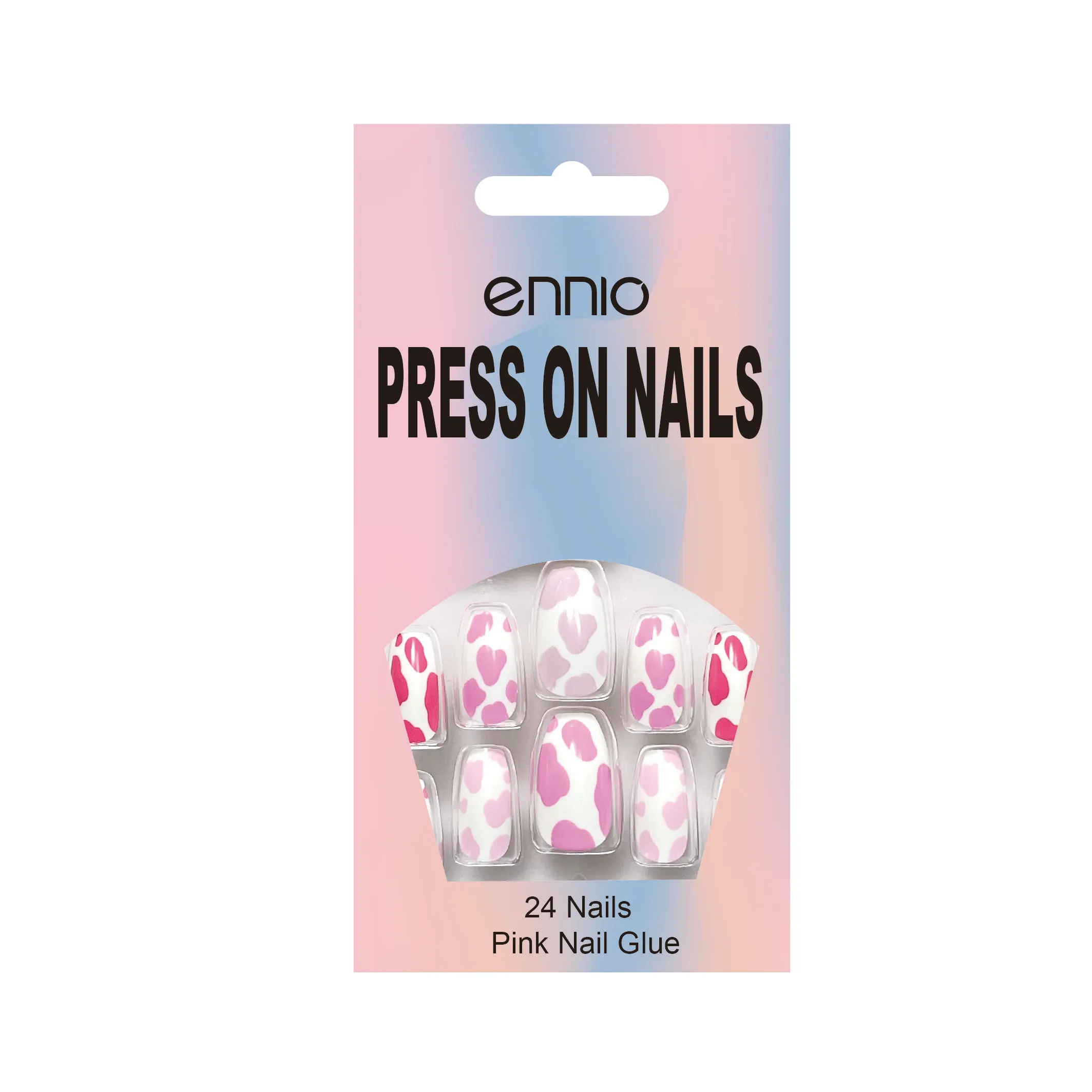 Lovely Cute Coffin Pattern ABS Material Press-On Nail Set 24pcs Artificial Fingernails Manicure for Girls Wholesale Available
