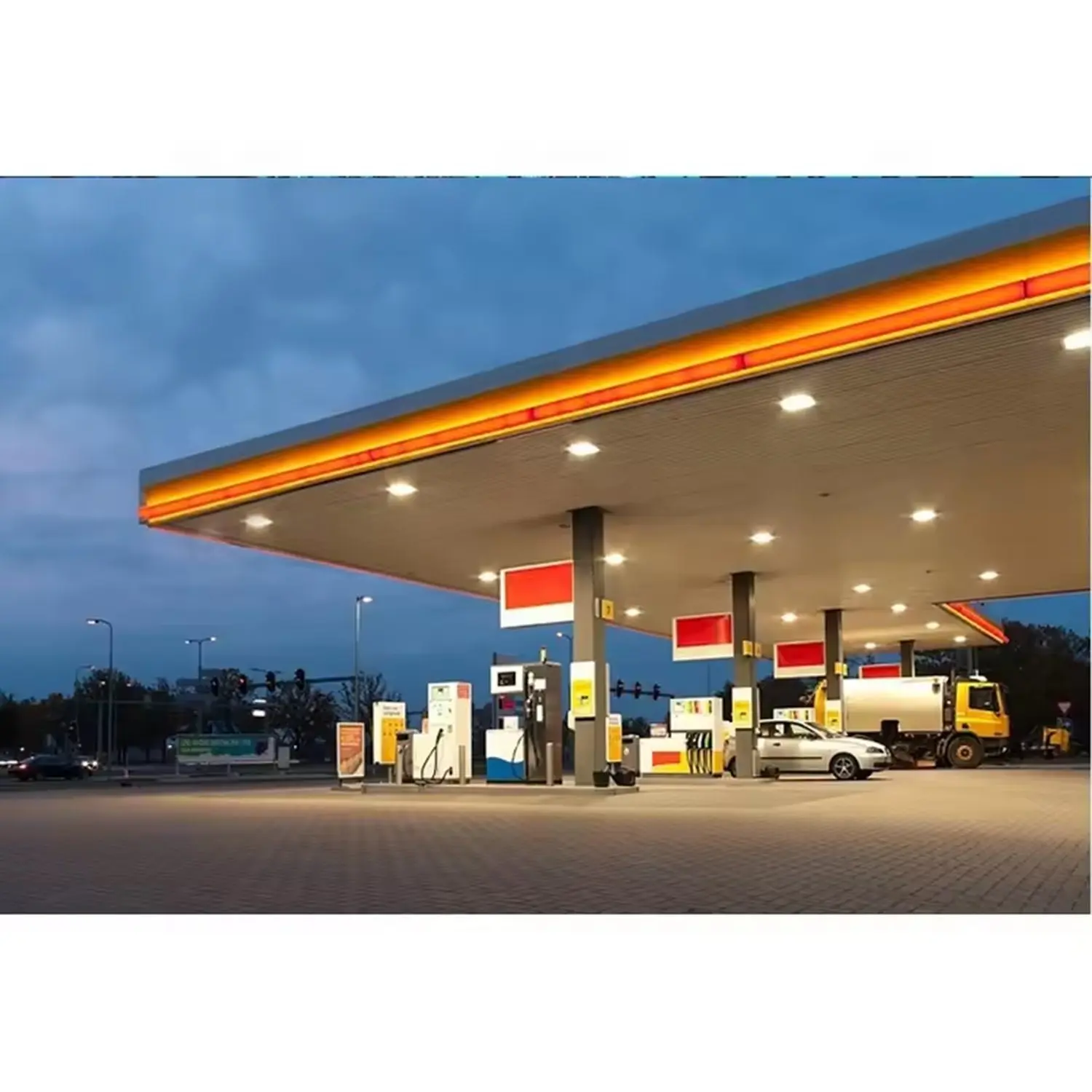 Customized Environmental-Friendly Modular Bolted Low Cost Of Gas Station Canopy Design