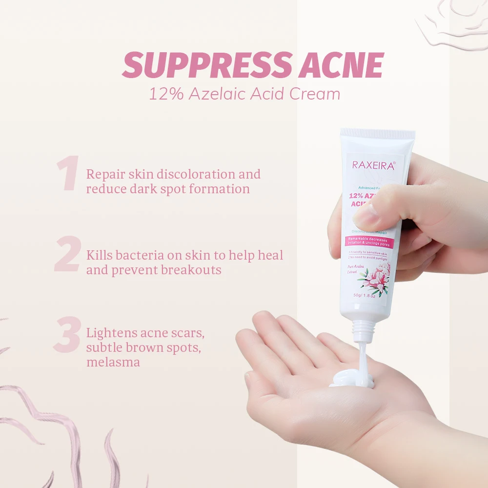 12% Azelaic Acid Natural Whitening Facial Cream Acne Treatment Pimples Dark Spot Remover Face Azelaic Acid Anti-acne Cream