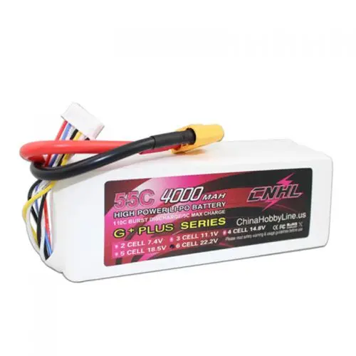 cnhl g+plus 4000mah 22.2v 6s 55c lipo battery with xt90 plug
