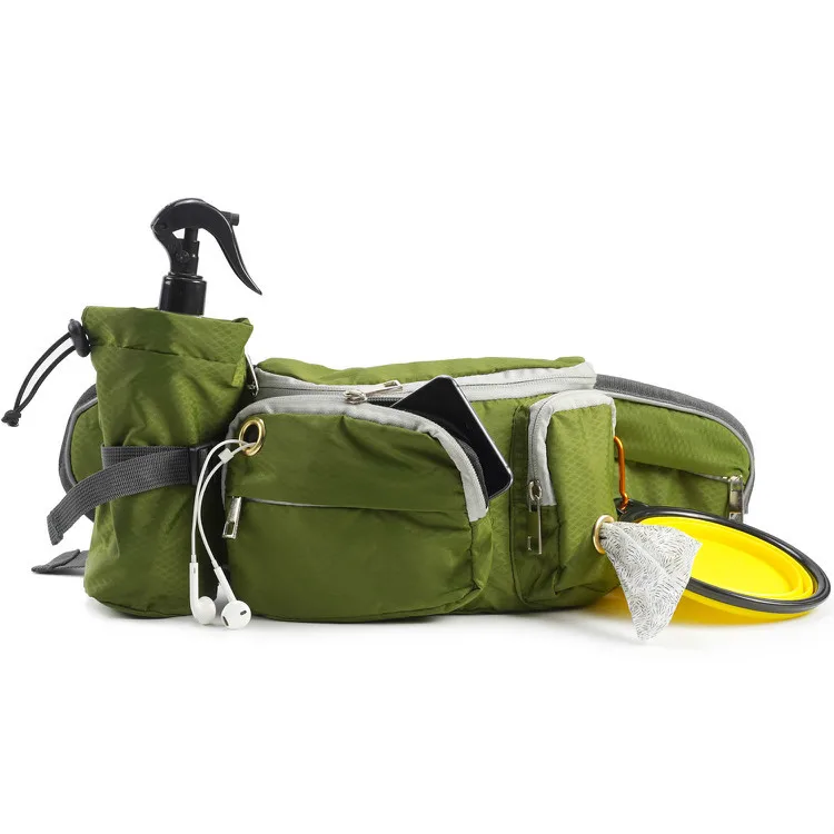 Dog Walk Waist Fanny Pack Treat Pouch with Collapsible Water Bowl and Water Bottle Holder