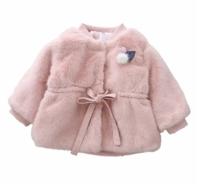 
New baby thick padded jacket for autumn and winter Baby girl faux fur wool sweater coat 