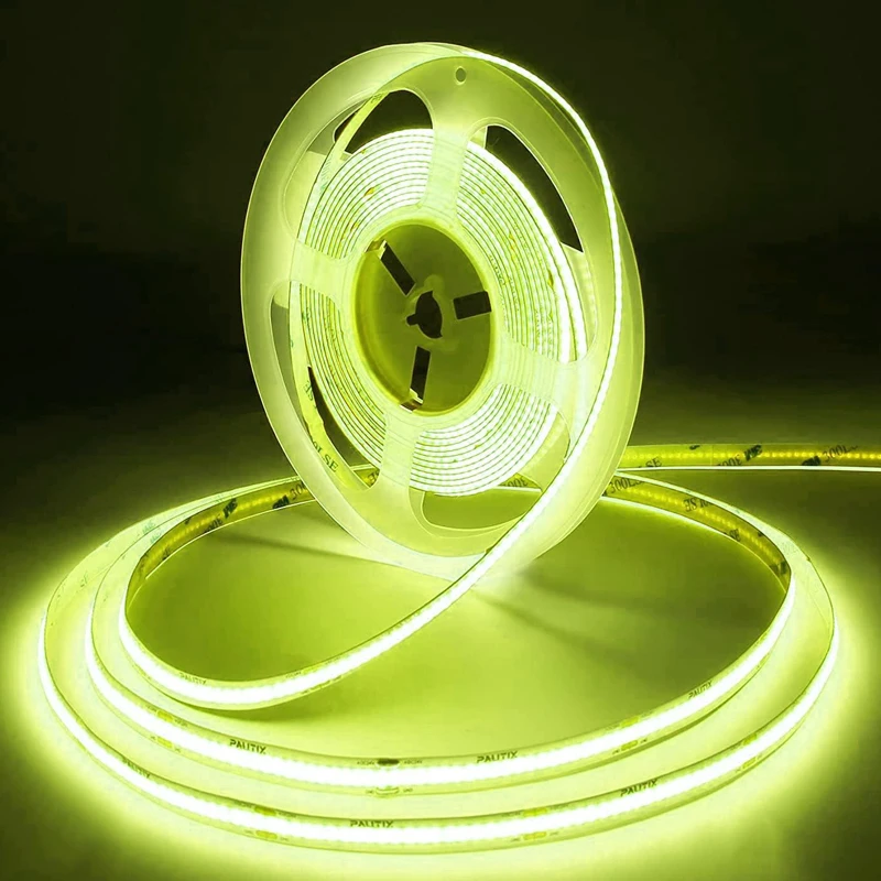 Good Quality 10mm Warm White Smart Light 384Led/m COB LED Light Strip TV Bedroom Kitchen Cabinet Closet Cuttable