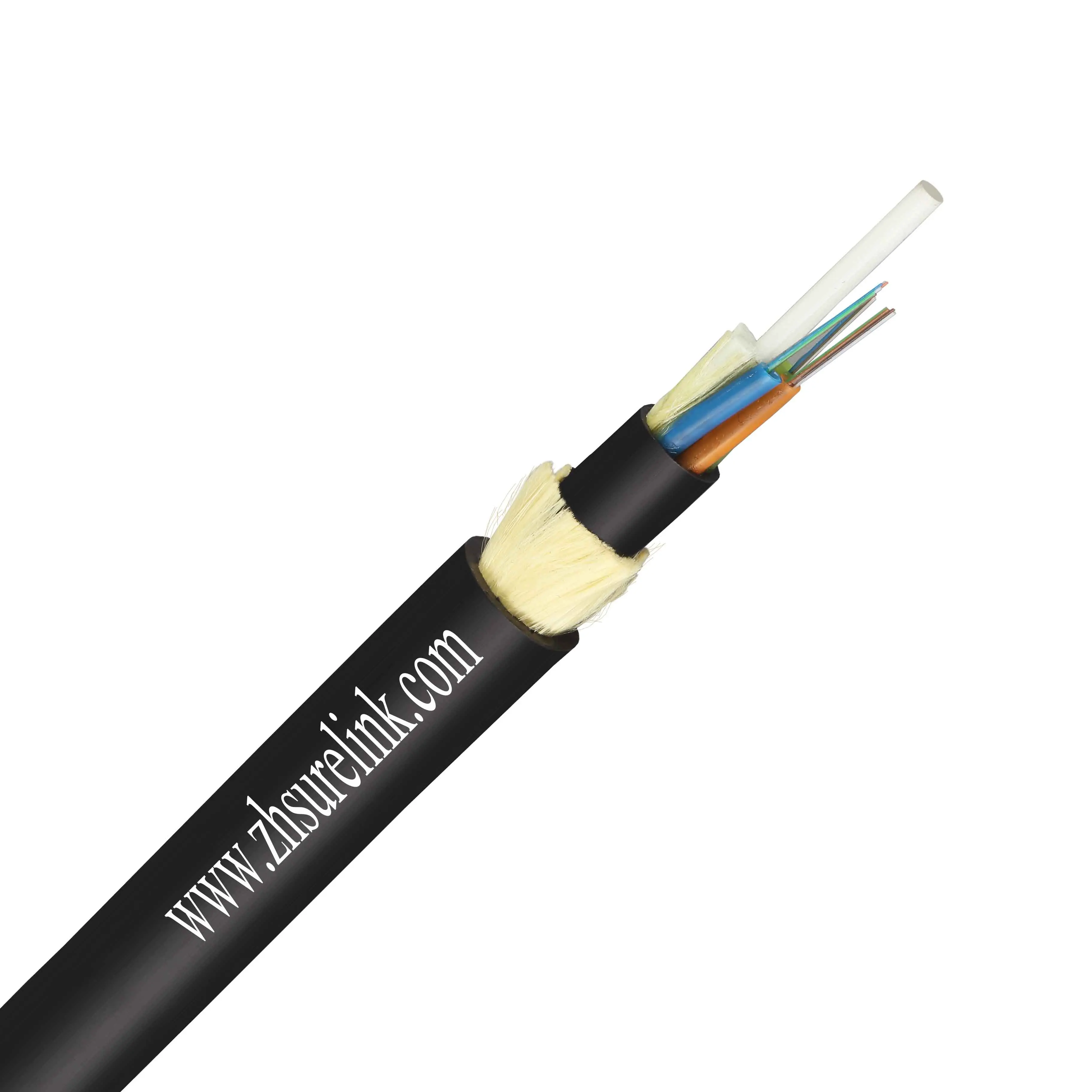 Outdoor Aerial Single Mode G652D 1 2 4 6 12 24 core Fiber Optic cable with two FRP gyfxtby FTTH flat drop cable