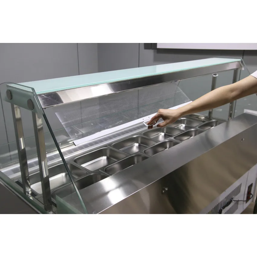 Glass Door Commercial Freezer Vegetables And Meat  Cabinet for Supermarket