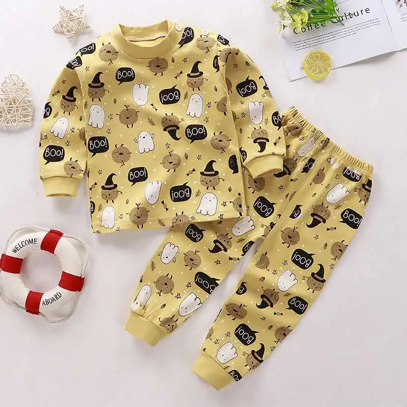 
2020 new autumn spring&winter100%cotton long sleeves Cartoon print baby clothes sets Unisex Kids Clothing Sets boys 