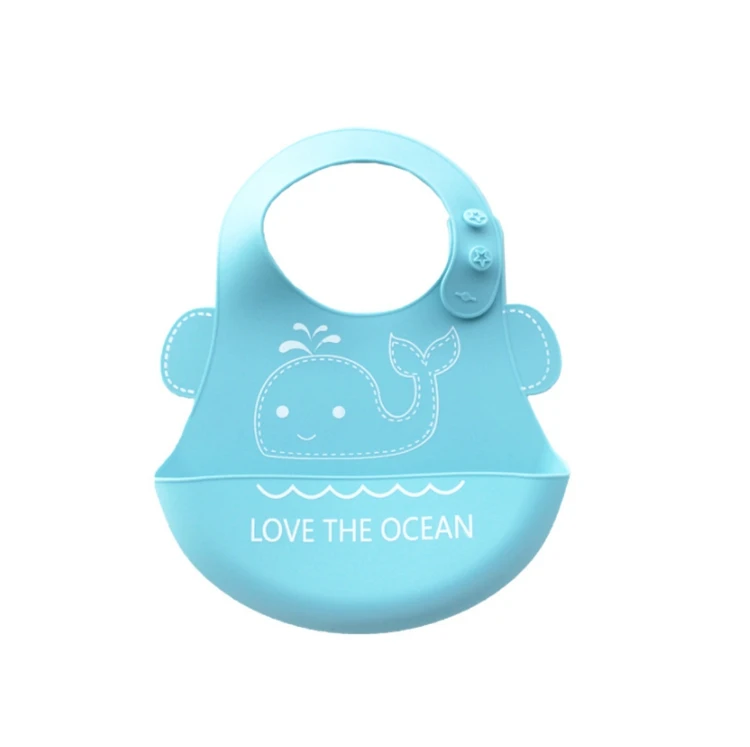 OKSILICONE Silicone Easily Clean Baby Bib Comfortable Waterproof Adjustable Baby Bibs for Baby Feeding Use Washable Bibs