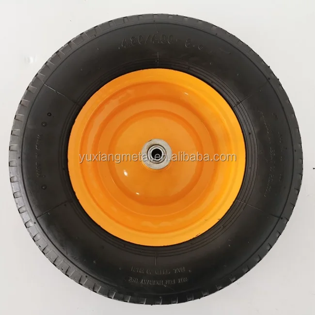 4.00-8 pneumatic wheel with metal rim for wheelbarrow