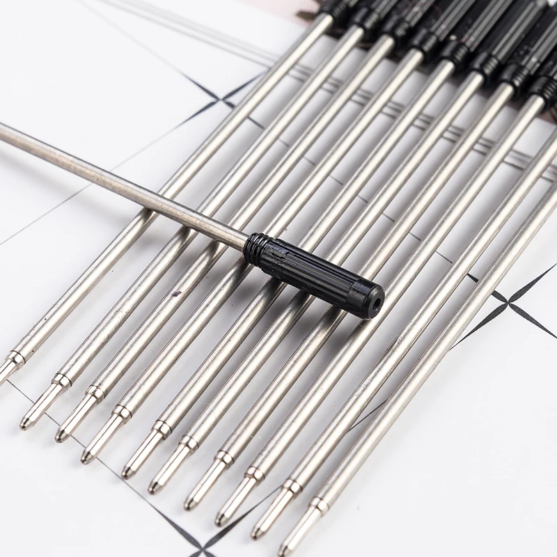 Стержни для шариковых ручек, металлические стержни, черные или синие чернила