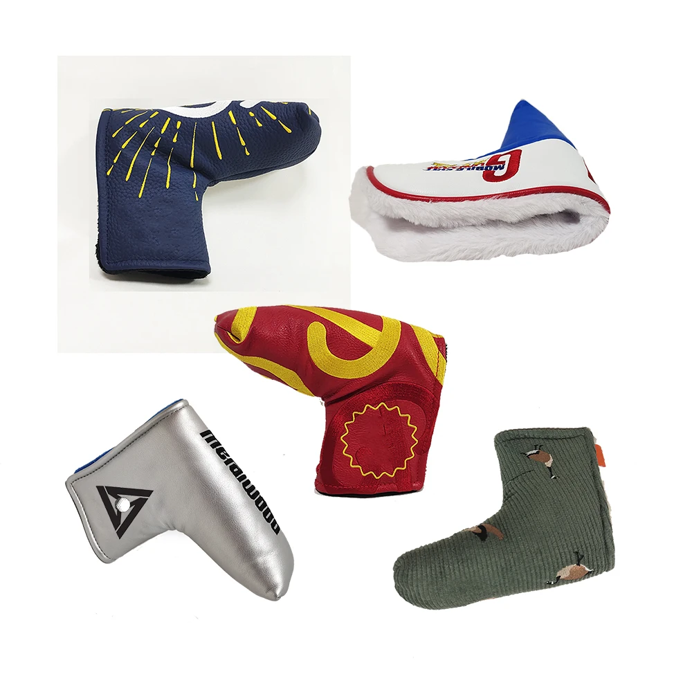 Manufacturer OEM Leather Golf Headcover Driver Wood Golf Head Cover Barrel Tube Style 460cc Embroidery Printed Golf Club Cover