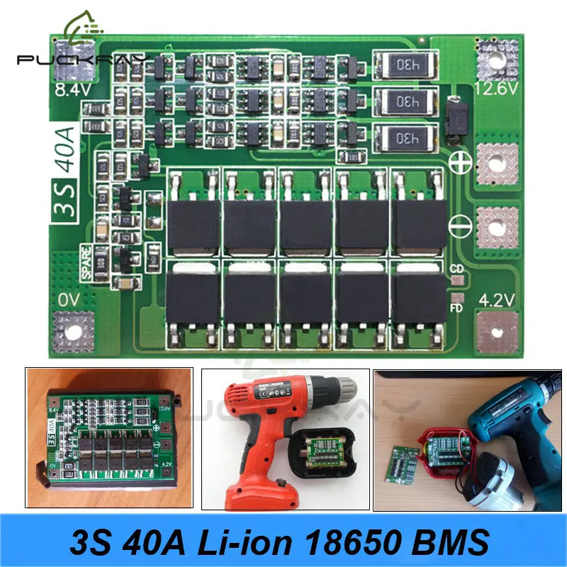 3S 4S 40A Li-ion Lithium Battery 18650 Charger PCB BMS Protection Board with Balance For Drill Motor 14.8V 16.8V Lipo Module