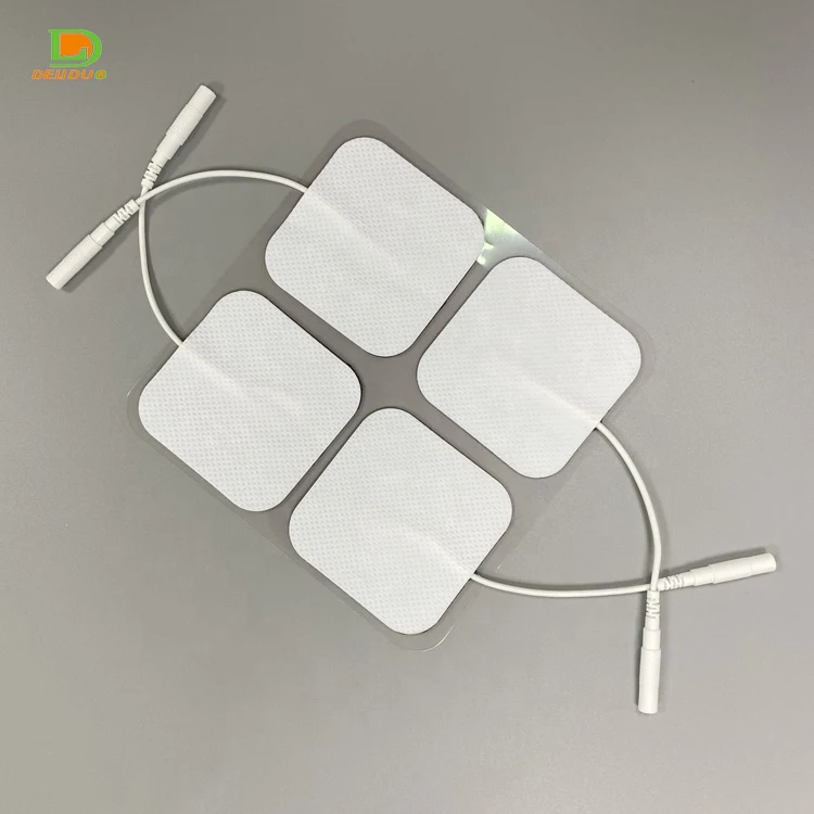 
Tens Unit Self Adhesive Wires Physiotherapy Non Woven 5*5Cm Square 4Pcs/Pack Repeated 30 Times Sticky Gel Electrodes Pads 