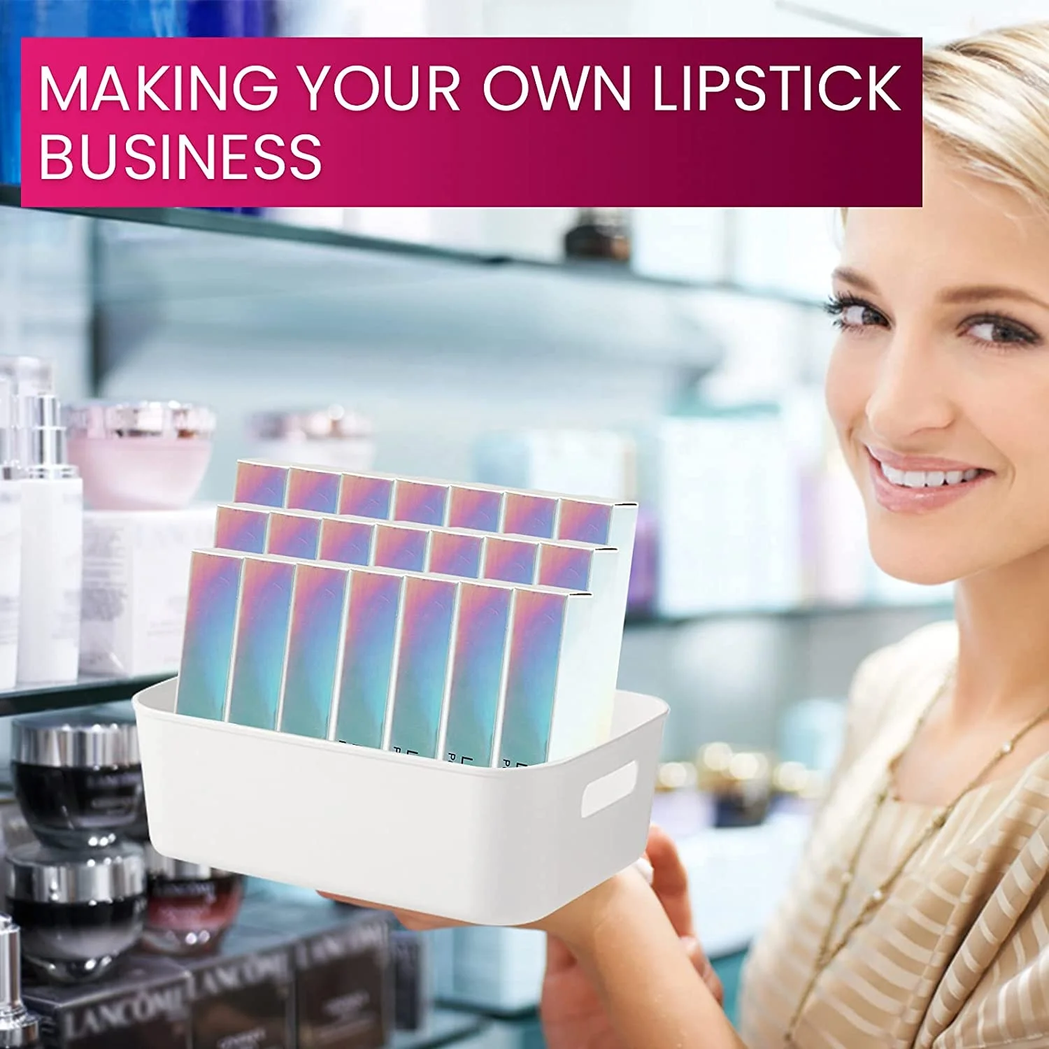 Valentines Day Gift Perfume Essential Oil Bottle Holder Lipsticks Wrapping Boxes Packaging Gifts Shiny Rectangle Lip Gloss Box