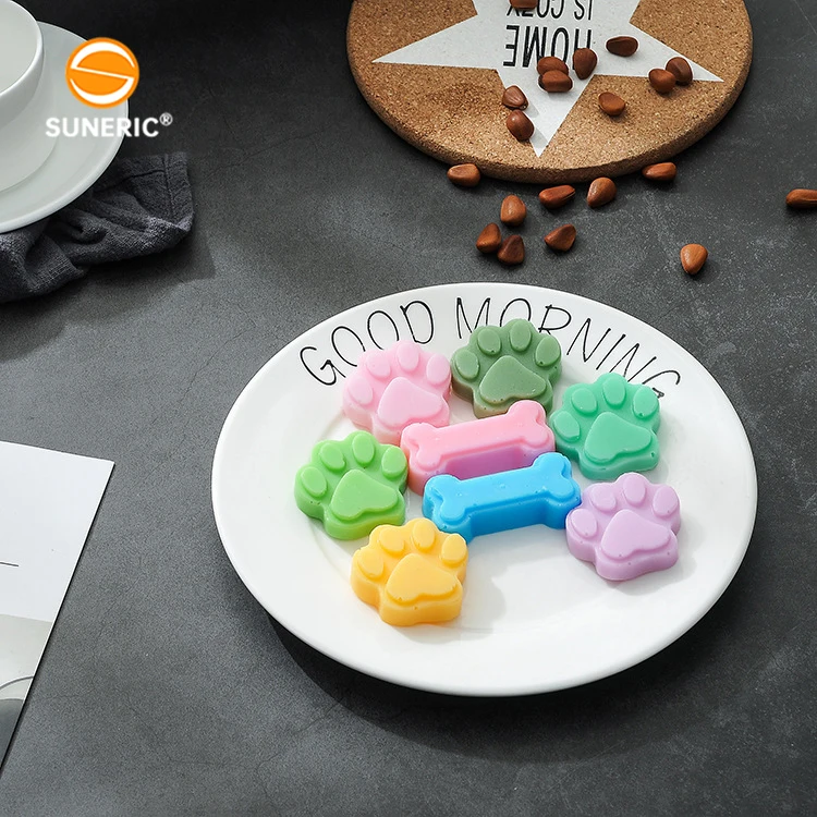 Puppy bone paw biscuit chocolate mould silicone pastry mold for baking dog treats
