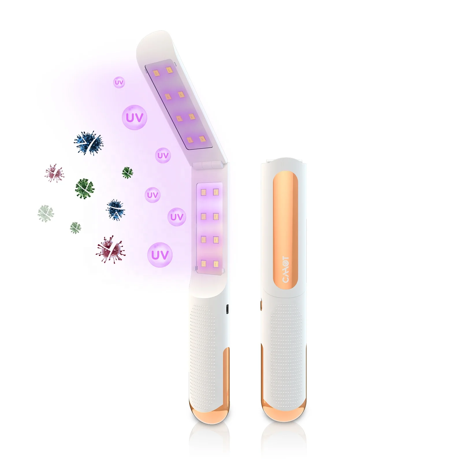 Hot Selling Portable Smart Gravity Sensor UVC Disinfection Sterilizer Handheld 16 LEDs UV Light Sanitizer Wand