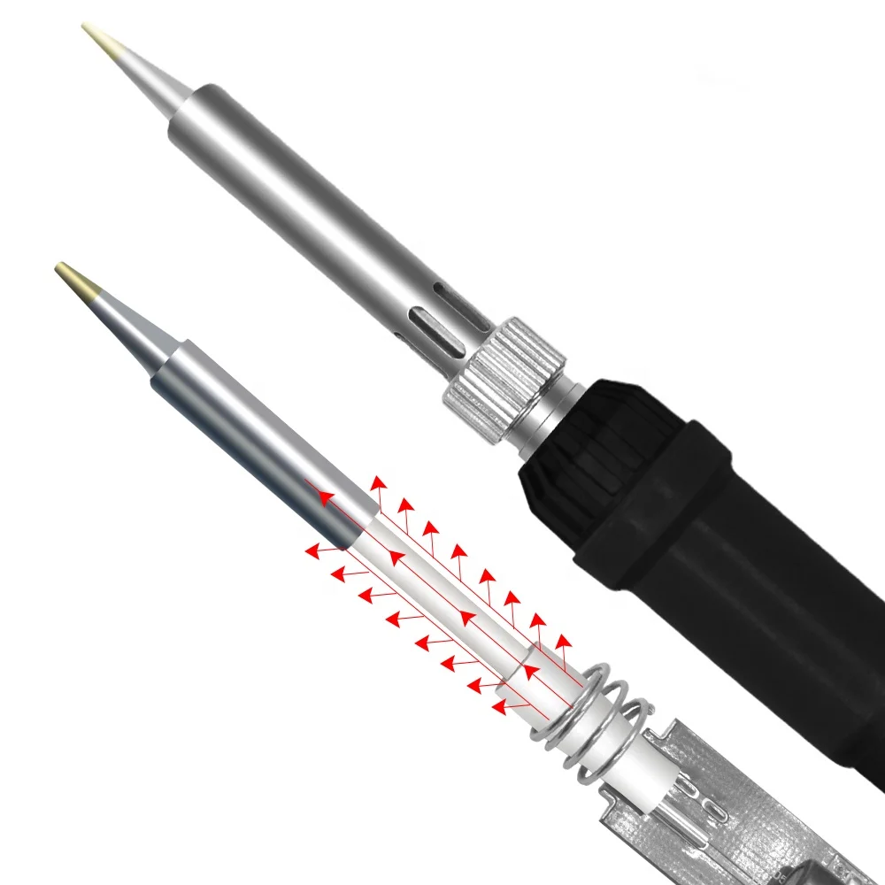 Керамика нагреватель 60 Вт Регулируемая температура цифровой ЖК-дисплей Электрический паяльник с свинца наконечник из нержавеющей стали