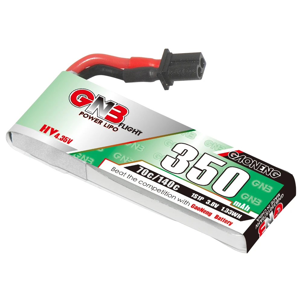 GAONENG GNB 1S 350mAh 3.8V HV LiHV 70C 140C A30 Connector RC LiPo Battery FPV Brushless Drones Mini Micro Whoops PowerWhoop Quad