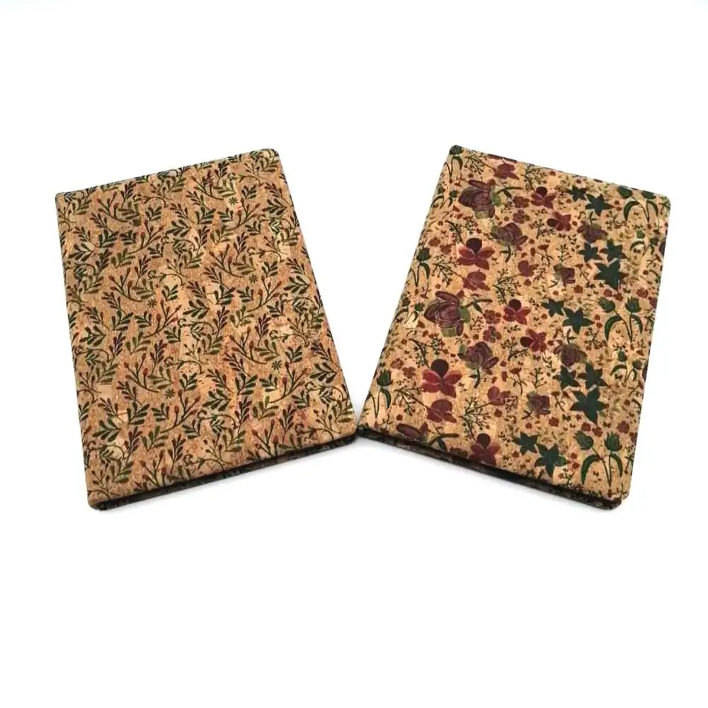 2020 New Arrivals A5 Size hardcover Art Flower Grass Natural Transfer Cork Pu wood  Notebook