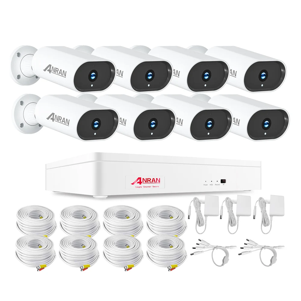 ANRAN 8CH AHD DVR 5MP AHD Camera Kit With p2p IP Cameras home security Video Surveillance System