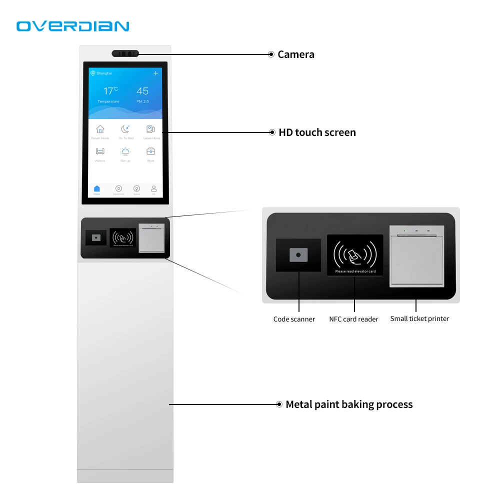 Kiosk Queue Ticket Free Standing Ticket Printer Automatic Self Service Payment Touch Smart Ticket Kiosk
