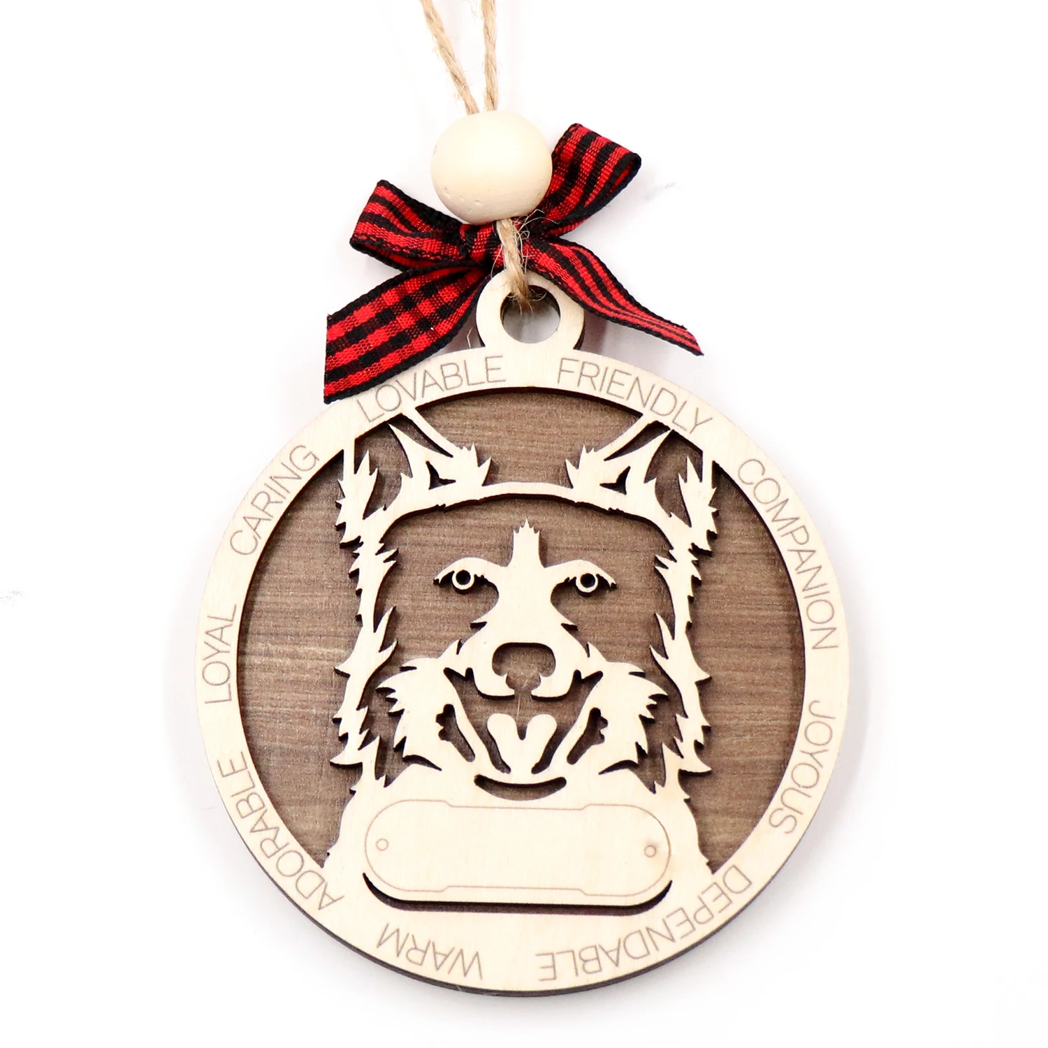 XCXCH1618 Borde Collie (Ears Up) with UV Printing Techniques for Graphics