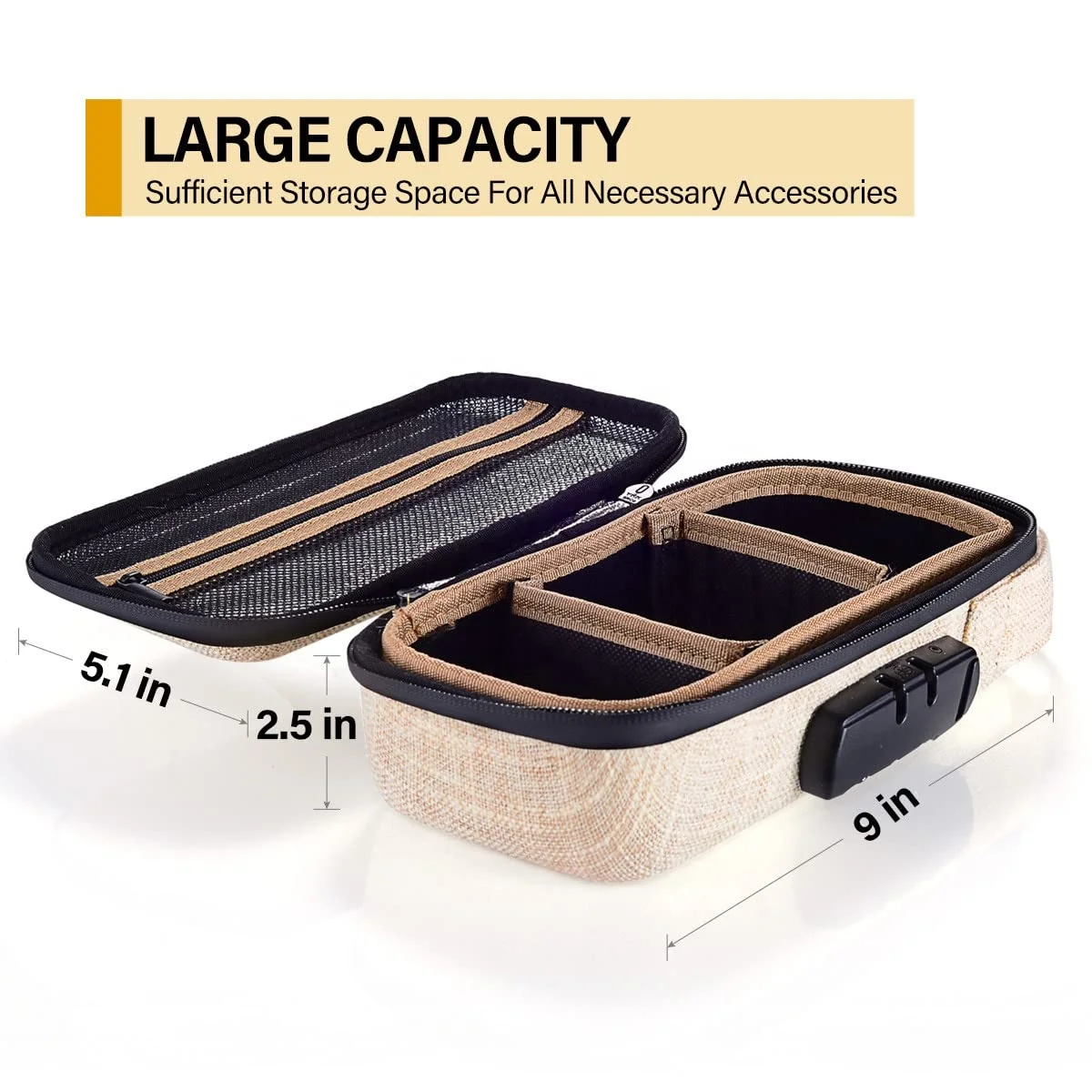 Factory Custom Smell Proof Stash Box with Combination Lock Portable Travel Storage Case For Storage Your Accessories