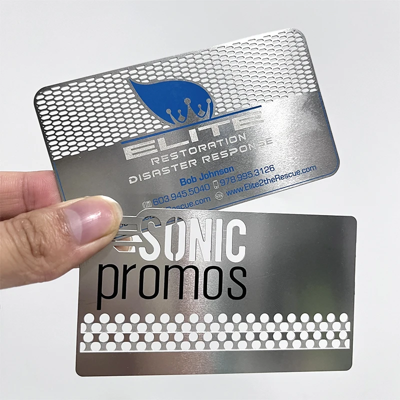 Premium Custom Metal Business Card with Qr Code Spray Paint Metal Souvenir Card Plain Laser Cut Engraving Metal Card