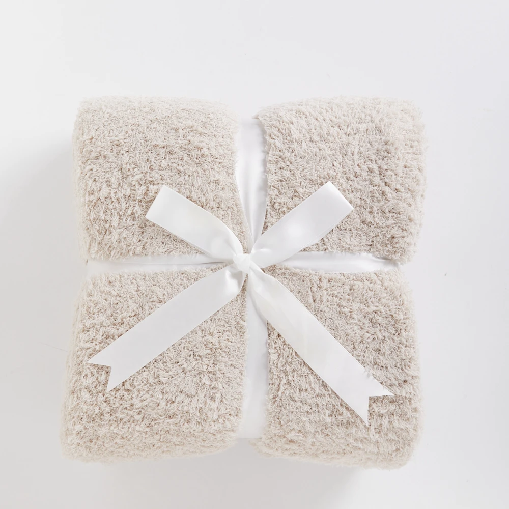 Cozy plain knit ultra soft cloud like zero defect quality fluffy 100% polyester thick stripe micro custom winter throw blanket