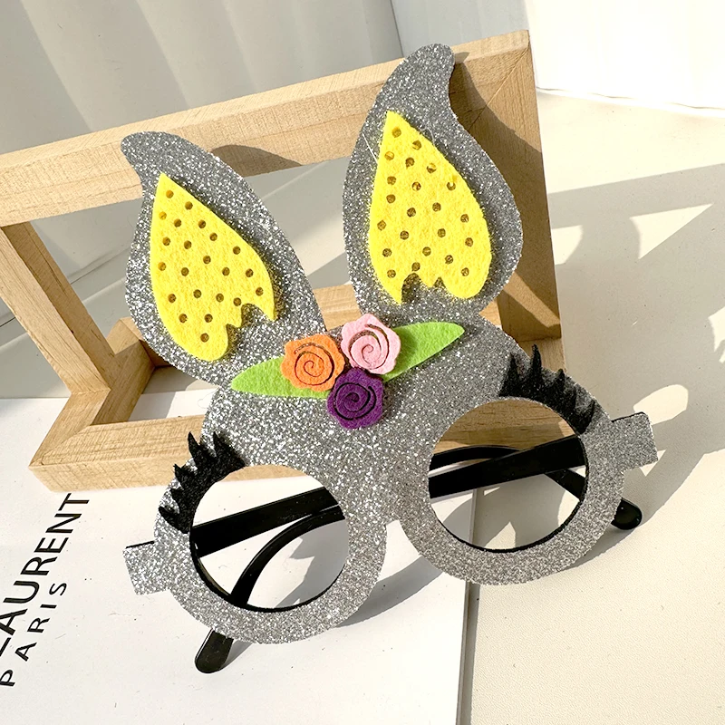 Easter Bunny Glasses Frames Cute Party Dress Accessories Custom Kids Glasses Frames Colored Eggs Hatching Bunny Eye glasses