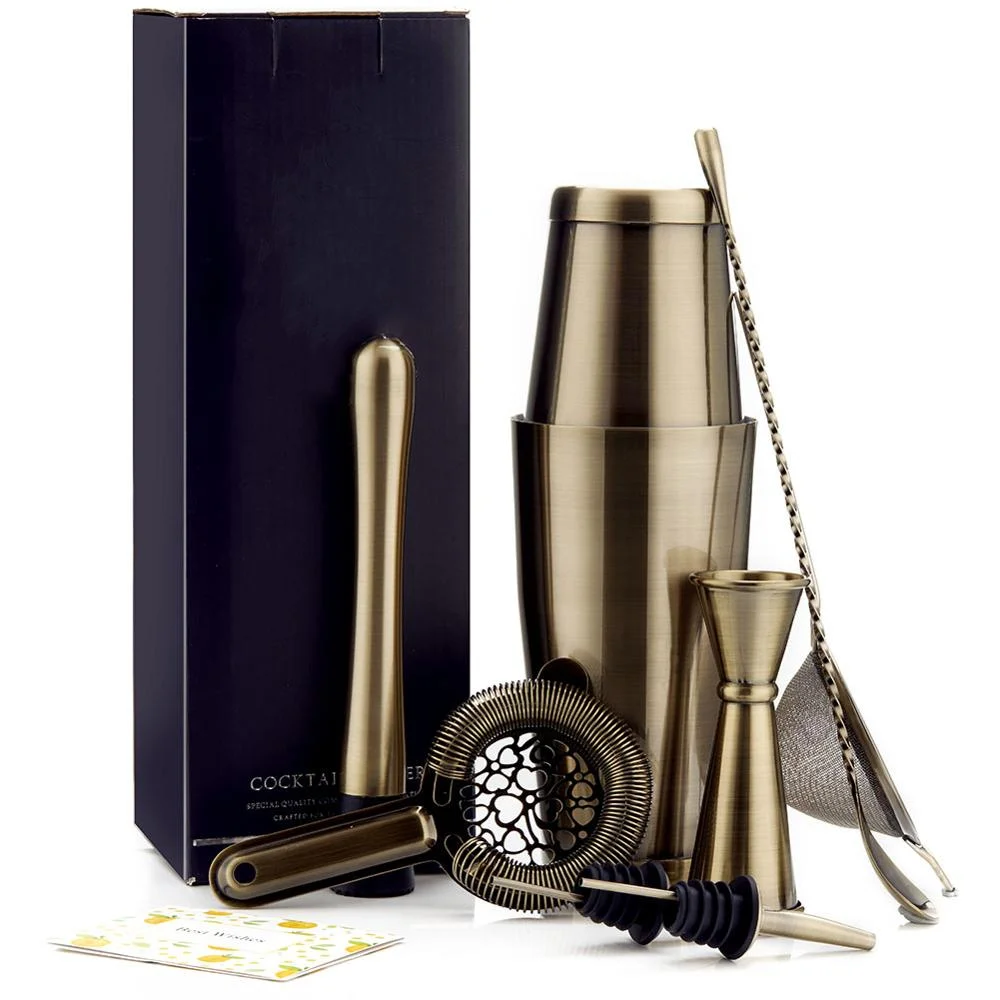 RTS Boston Shaker 18/8 Silver Stainless Steel High Quality Bartender Kit for Cocktail Shaker Bar Set