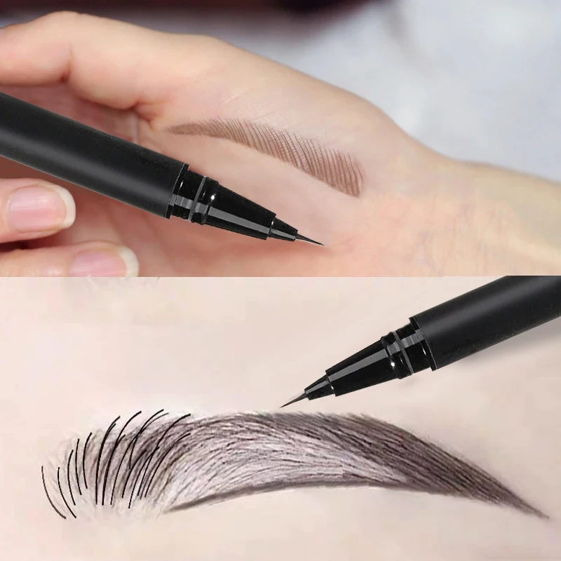 3D Waterproof Microblading Eyebrow Pen Precision Microfeathering Brow Shaping Pencil Ultra Fine Brow Liner Liquid Eye Brow Pen