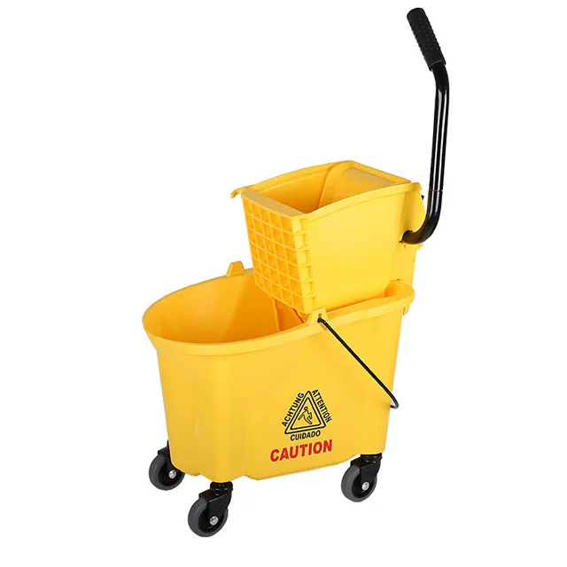 Commercial Mop Bucket Trolley 20L 36L 45L Hotel Cleaning Plastic  With 4 Wheels Mop Wringer For Hospital Cleaning
