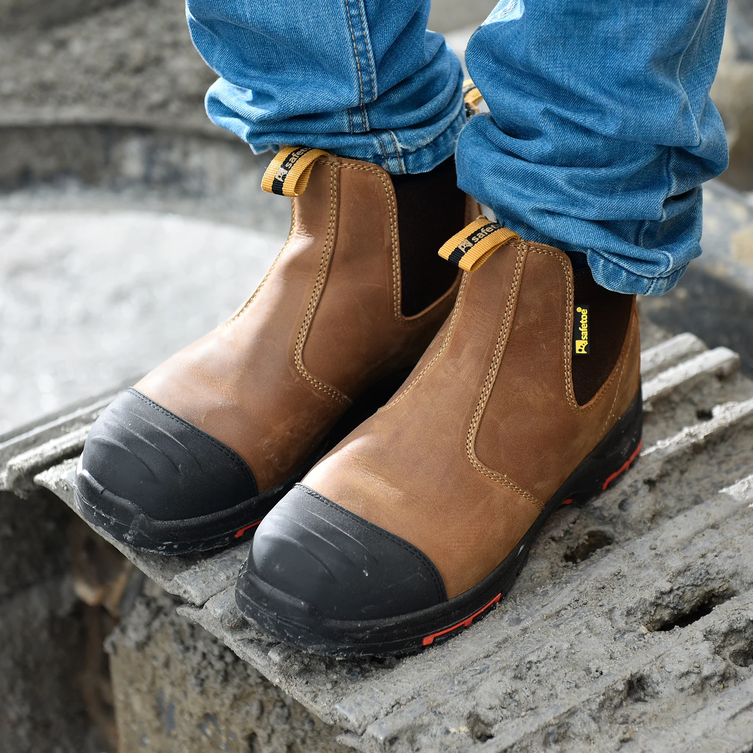 SAFETOE Brand Insulation Leather Men Safety Shoes Electric Hazard Composite Toe Industrial Work Boots