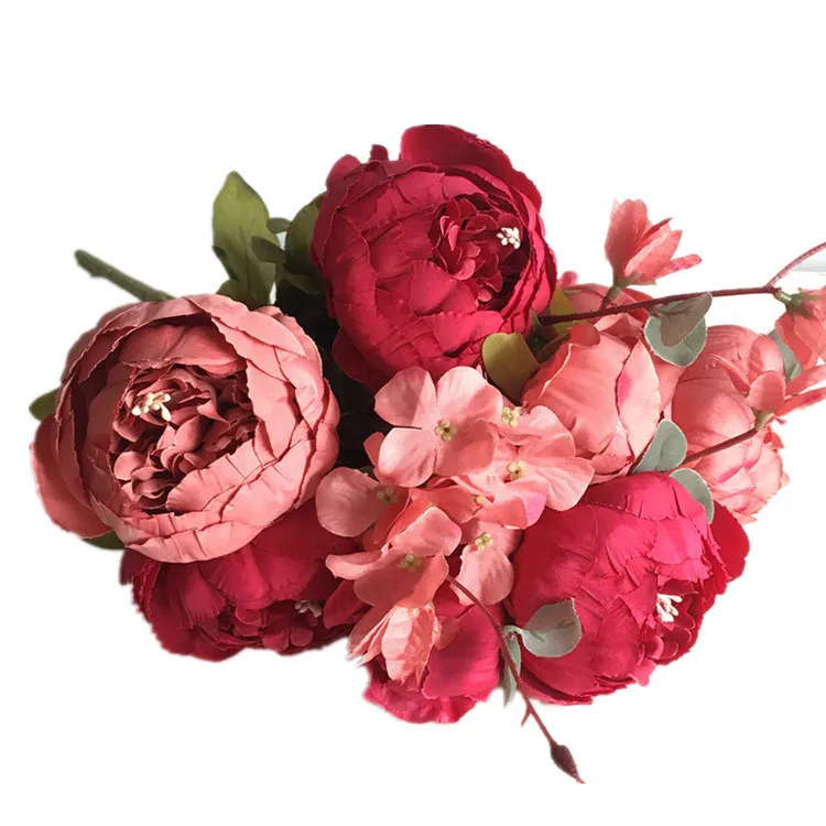 
European 13 heads core peony for Wedding Decoration living room table decoration flower simulation flower 