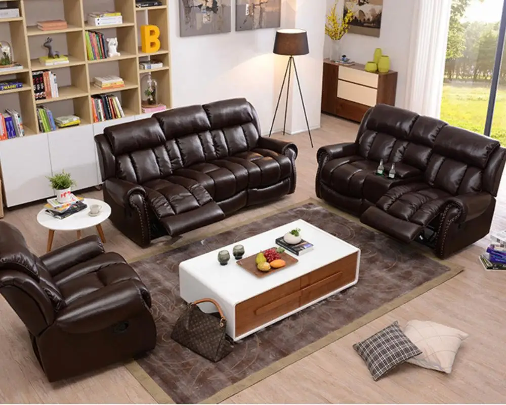 Air leather modern sofa reclining for living room recliner sofa