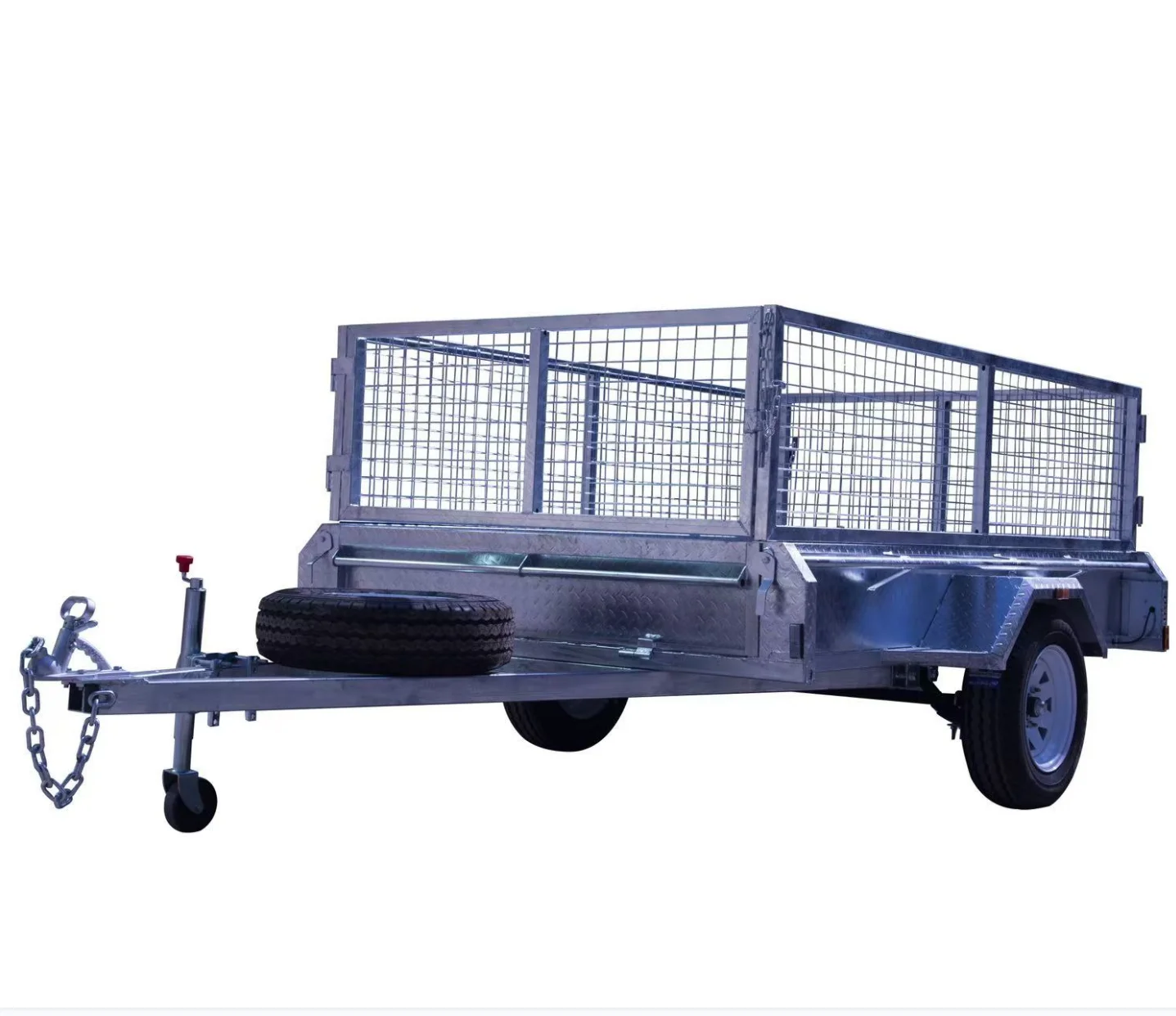 Disc brake 1500kg Large Capacity heavy duty single axle  Fully Welded Box Trailer with ramp size 8x5ft
