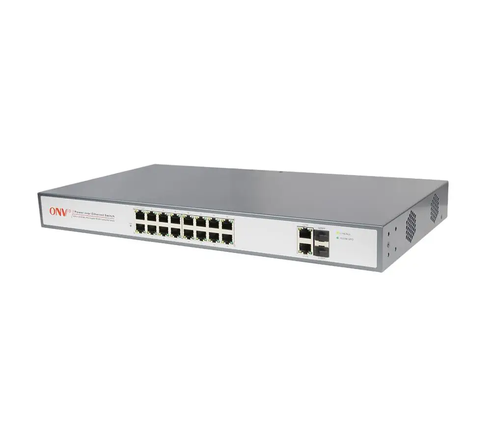 Коммутатор 16*10/100 PoE с 2*10/100/1000M портами uplink RJ45 и 2*1000M