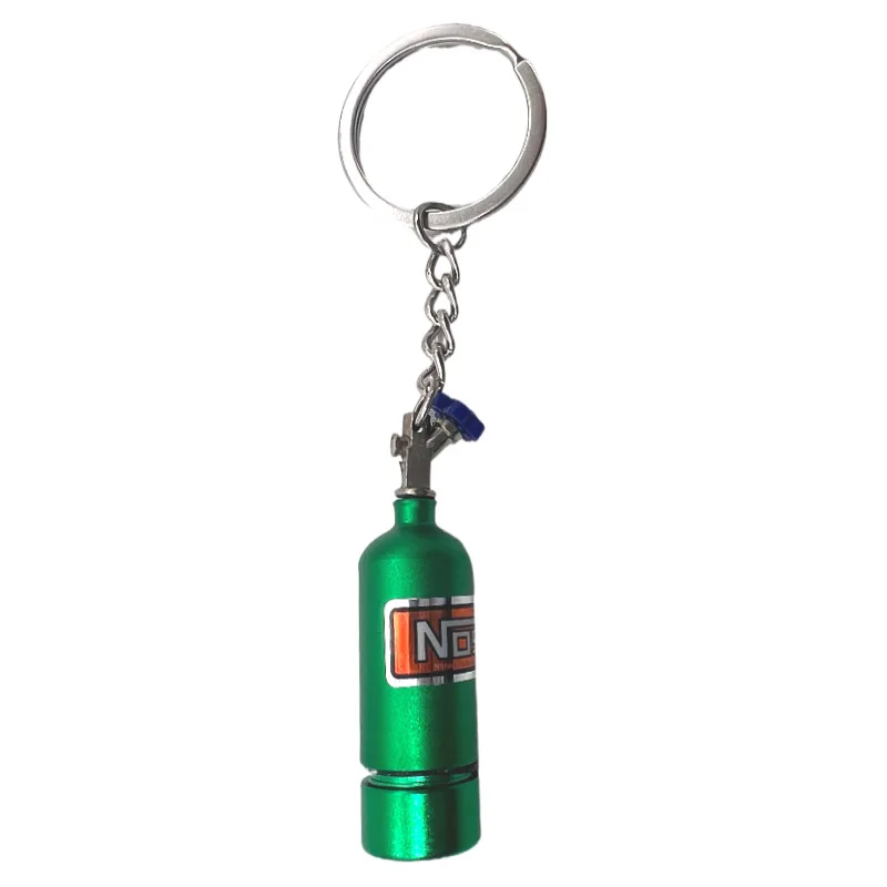7 Colors Aluminum Alloy Fire Extinguisher turbo nos led  Car Nitrogen Bottle Keychain