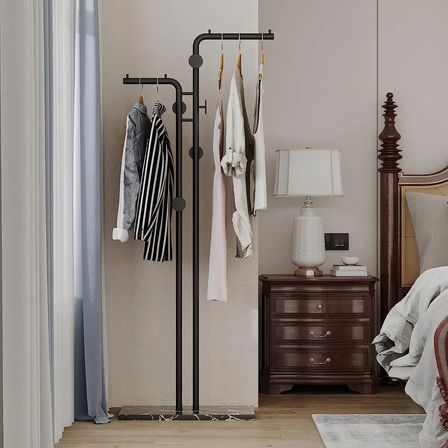 wholesale industrial pipe clothes hanger display drying racks shelf storage for clothing shop