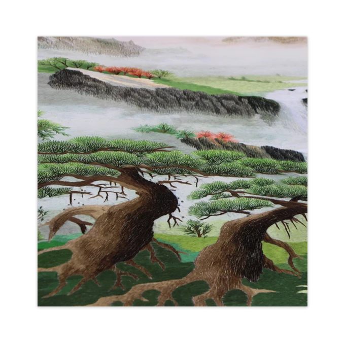 Shu Embroidery Aufgehende Sonne Pictures Hand embroidered with silk threads of eight filaments or less