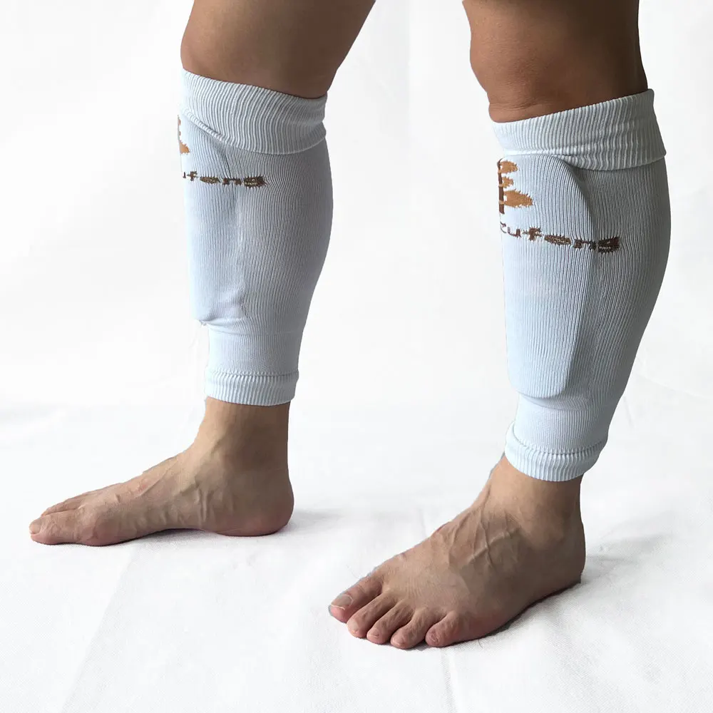 Custom design leg compression sleeve calf compression soccer football long socks leg sleeves with pocket for shin guard