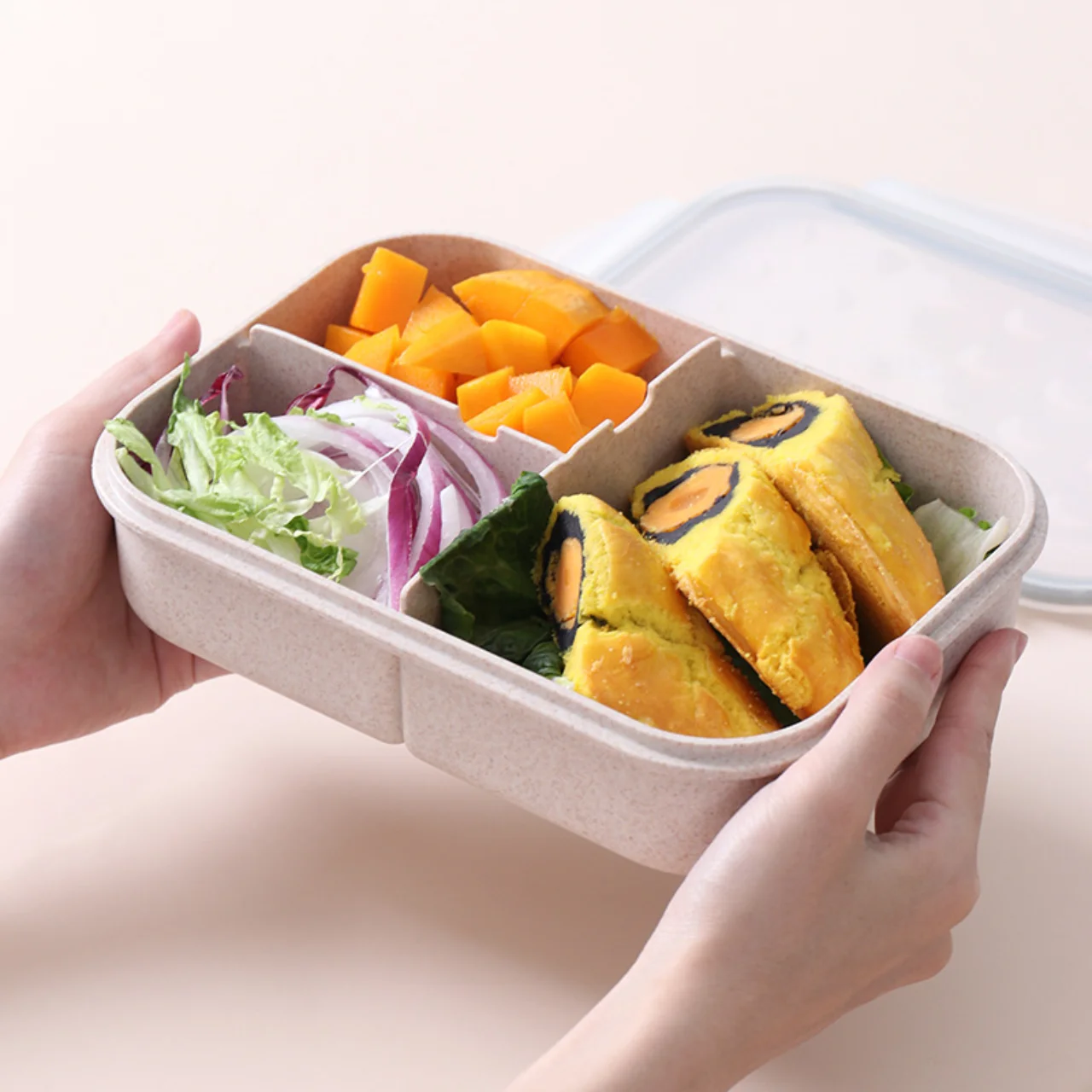 Popular  adult  school  kids  3  compartment  bento  box  food  container  microwaveable  lunch  box