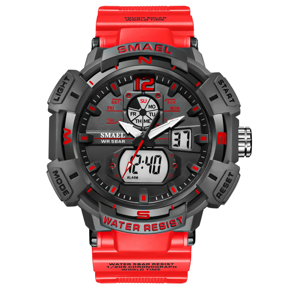 SMAEL new model 8045 cool men watch plastic analog digital Reloj led sports watch