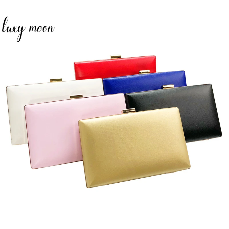 Wholesale Simple Solid Color Classic Pu Clutch Evening Bag Ladies Clutches For Party Prom Banquet Wedding NE657