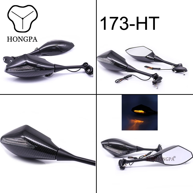 Motorcycle LED Turn Signals Rearview Side Mirrors for Honda CBR 600 900 1000 RR CBR300R CBR500R CBR250R