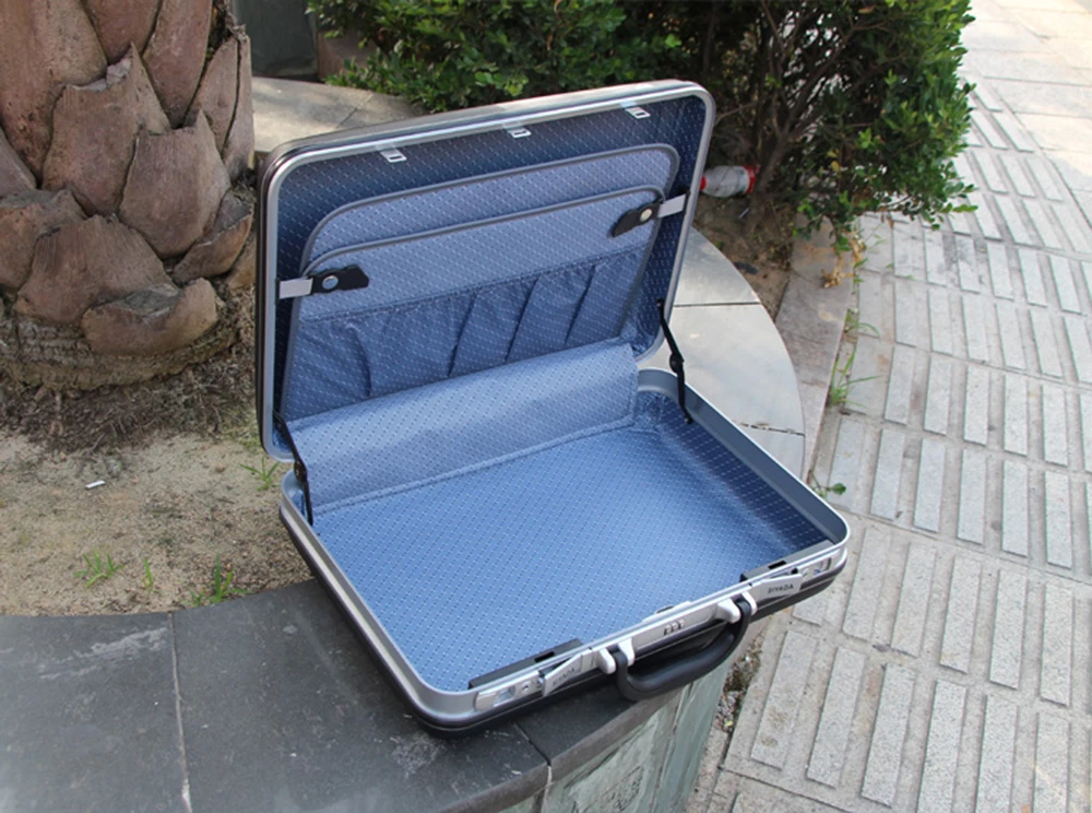Customization  ABS Aluminum Frame Case Suitcase Luggage Computer with Password Lock Equipment Carry-on Briefcase