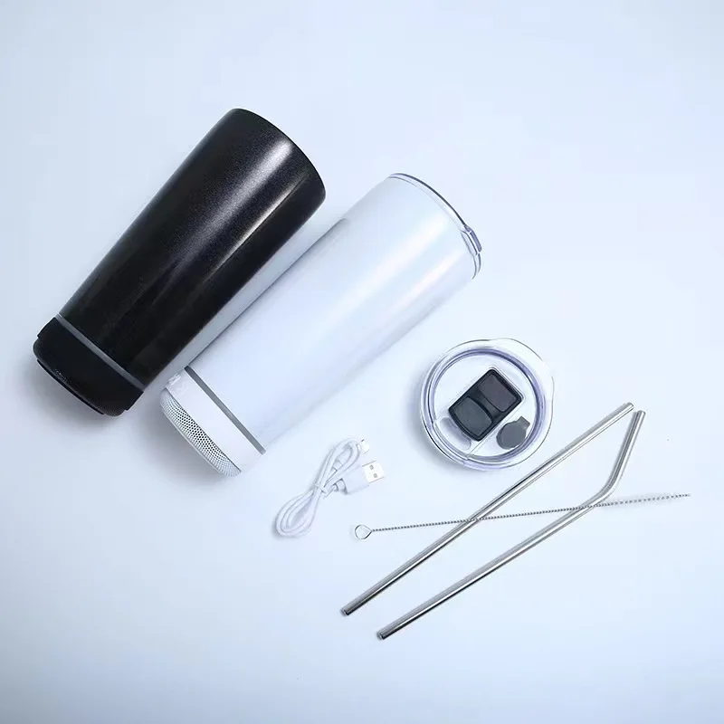 USB Drink ware 20 oz Stainless Steel Wireless Bluetooth Tumbler Music Smart Mug Bottle With Bluetooth